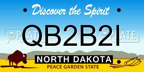 QB2B2I North Dakota License Plate
