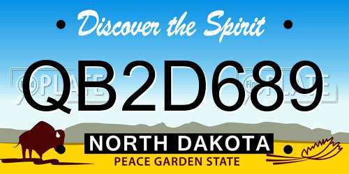 QB2D689 North Dakota License Plate