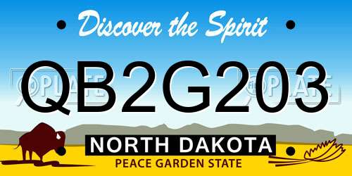 QB2G203 North Dakota License Plate