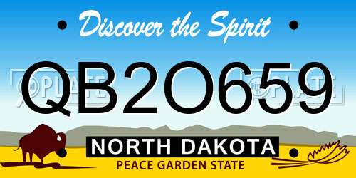 QB2O659 North Dakota License Plate