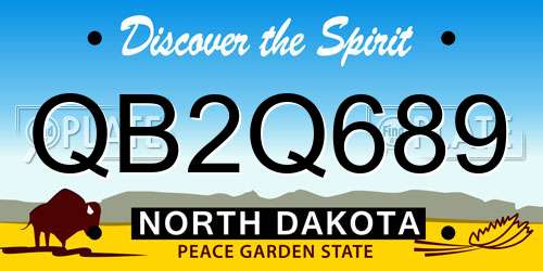 QB2Q689 North Dakota License Plate