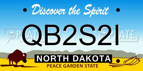 QB2S2I North Dakota License Plate