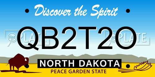 QB2T2O North Dakota License Plate