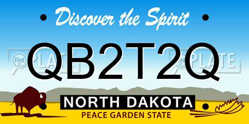 QB2T2Q North Dakota License Plate