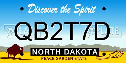 QB2T7D North Dakota License Plate