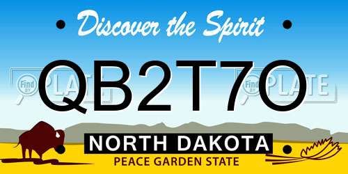 QB2T7O North Dakota License Plate