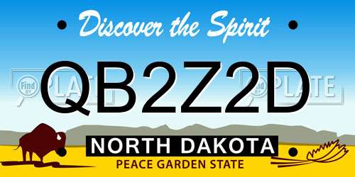 QB2Z2D North Dakota License Plate
