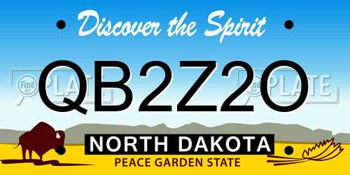 QB2Z2O North Dakota License Plate