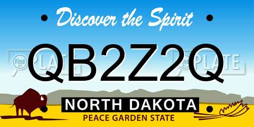 QB2Z2Q North Dakota License Plate