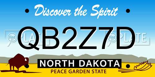QB2Z7D North Dakota License Plate