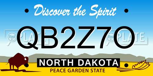 QB2Z7O North Dakota License Plate