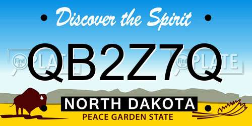 QB2Z7Q North Dakota License Plate
