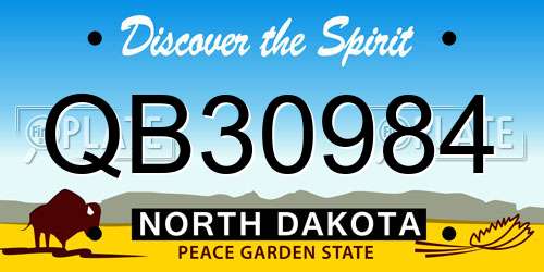 QB30984 North Dakota License Plate