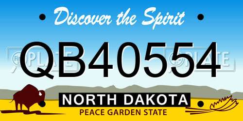 QB40554 North Dakota License Plate