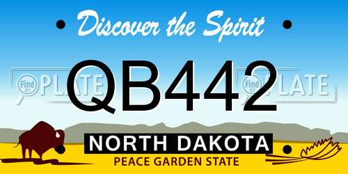 QB442 North Dakota License Plate