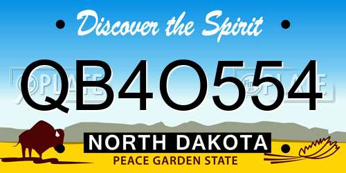 QB4O554 North Dakota License Plate