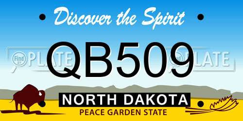 QB509 North Dakota License Plate