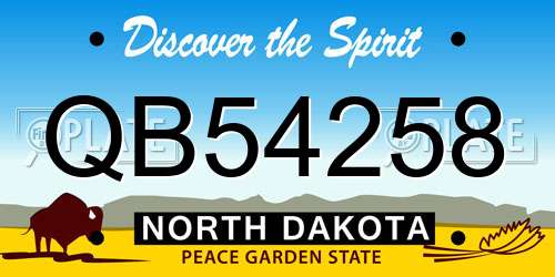 QB54258 North Dakota License Plate