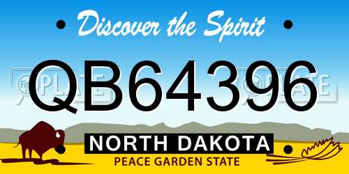QB64396 North Dakota License Plate