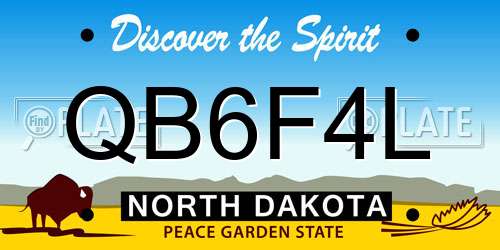 QB6F4L North Dakota License Plate