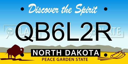 QB6L2R North Dakota License Plate
