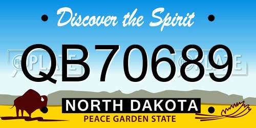 QB70689 North Dakota License Plate