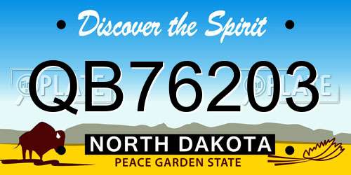 QB76203 North Dakota License Plate