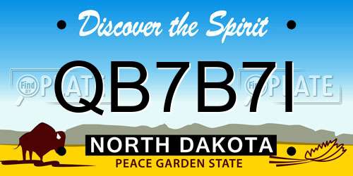QB7B7I North Dakota License Plate