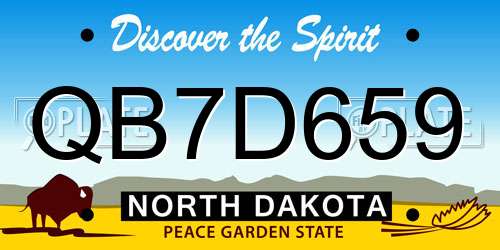 QB7D659 North Dakota License Plate