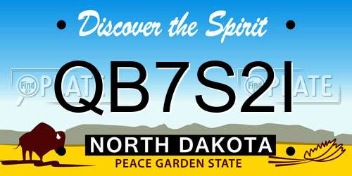 QB7S2I North Dakota License Plate