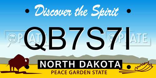 QB7S7I North Dakota License Plate