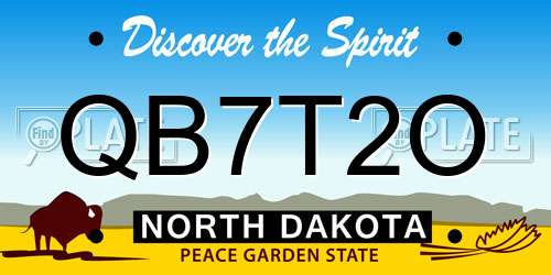 QB7T2O North Dakota License Plate