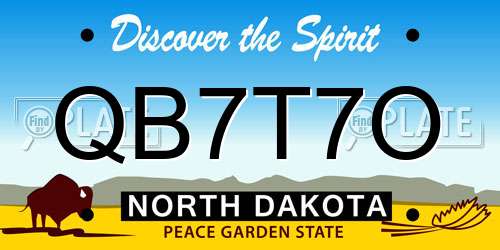 QB7T7O North Dakota License Plate