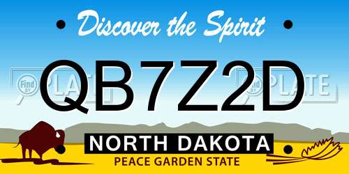 QB7Z2D North Dakota License Plate