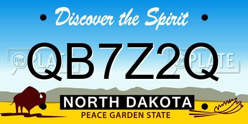 QB7Z2Q North Dakota License Plate