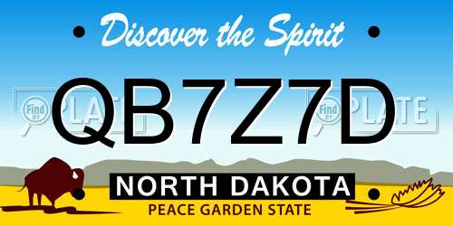 QB7Z7D North Dakota License Plate