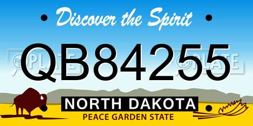 QB84255 North Dakota License Plate
