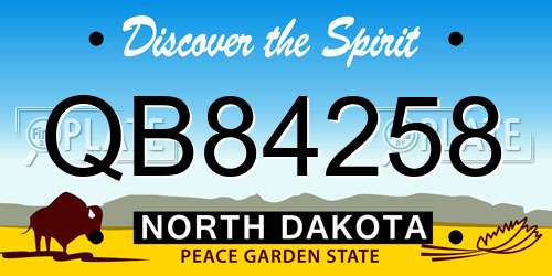 QB84258 North Dakota License Plate