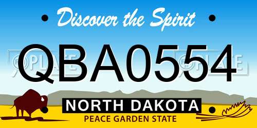QBA0554 North Dakota License Plate