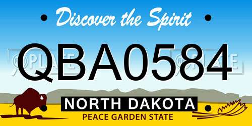 QBA0584 North Dakota License Plate