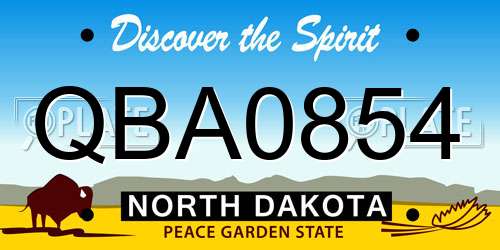 QBA0854 North Dakota License Plate