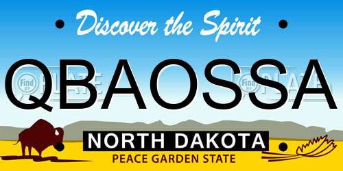 QBAOSSA North Dakota License Plate
