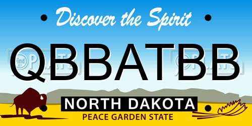 QBBATBB North Dakota License Plate