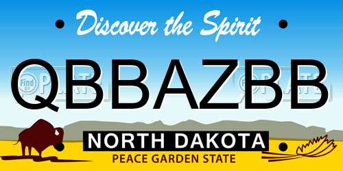 QBBAZBB North Dakota License Plate
