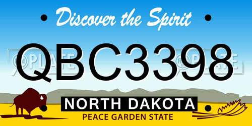 QBC3398 North Dakota License Plate