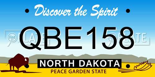 QBE158 North Dakota License Plate