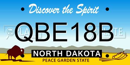 QBE18B North Dakota License Plate