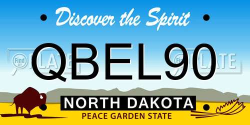 QBEL90 North Dakota License Plate