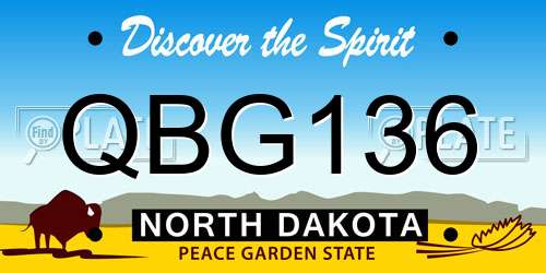 QBG136 North Dakota License Plate