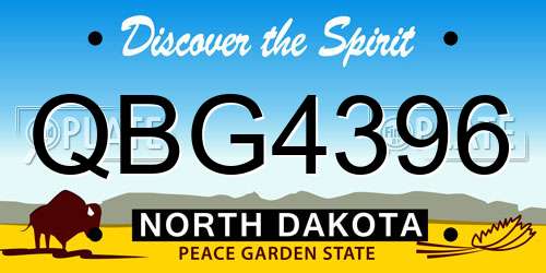 QBG4396 North Dakota License Plate